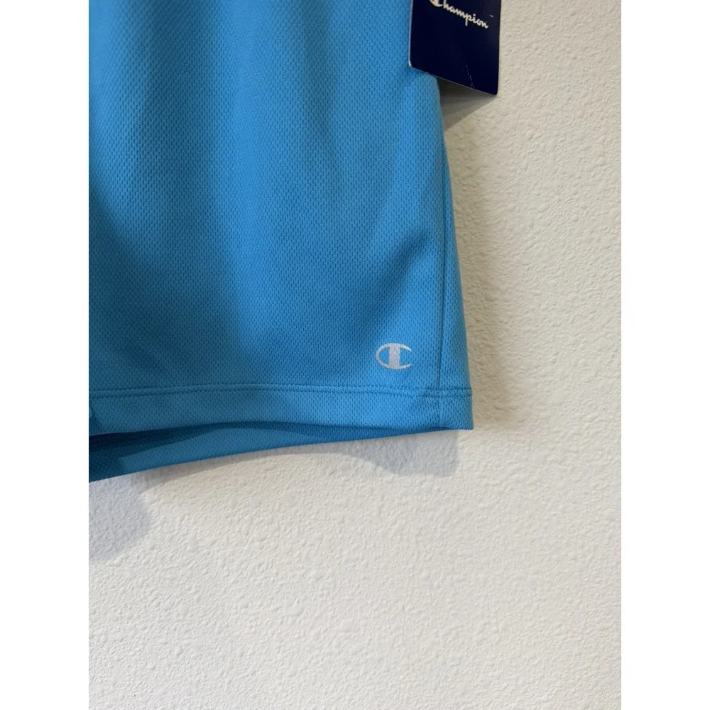 Champion Shorts Youth‎ Girls Size Large Blue Mesh Script Logo NWT